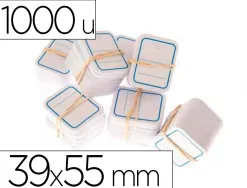 Étiquettes apli-agipa textiles perforées 224g cadres et lignes bleus 39x55mm boîte de 1000u