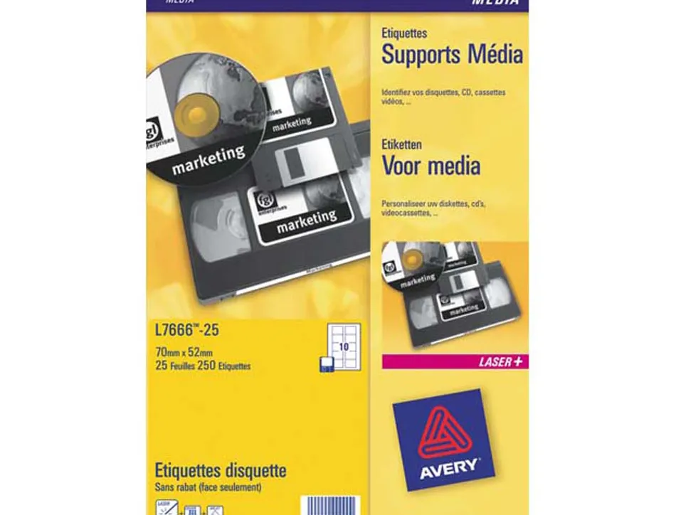 Étiquettes mini avery blanches 46 x 11,1 mm boîte 8400