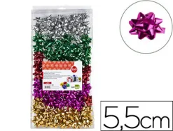 Étoile adhésive liderpapel fantaisie format moyen largeur étoile 5.5cm coloris métallisé