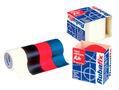 Toile adhésive rubafix mille toile coton plastifiée grand teint imperméable écriture possible 19mmx3m coloris rouge