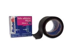Toile adhésive rubafix mille toile coton plastifiée grand teint imperméable écriture possible 50mmx3m coloris noir