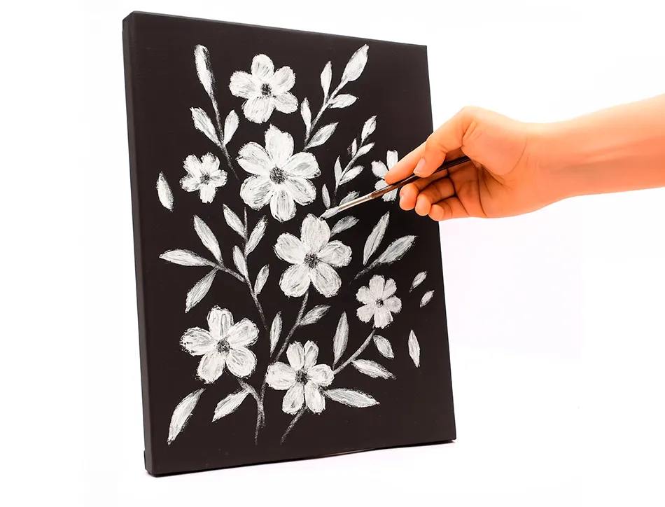 Toile noire sur chassis liderpapel 4p agrafee au dos 100% coton 22x33 cm 320g/m2 certifie fsc