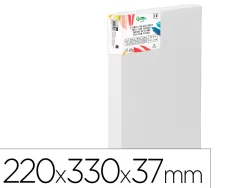 Toile sur chassis 3d liderpapel 4p extra large agrafee au dos 100% coton 22x33 cm 380g/m2 certifie