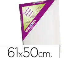 Toile sur chassis liderpapel 12f agraffe au dos 100% coton 1,8x3,8 cm bords en bois 61x50 cm