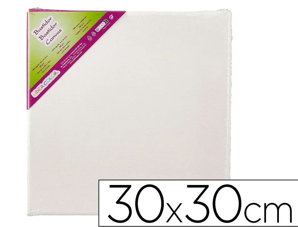 Toile sur chassis liderpapel agraffe au dos 100% coton 30x30 cm