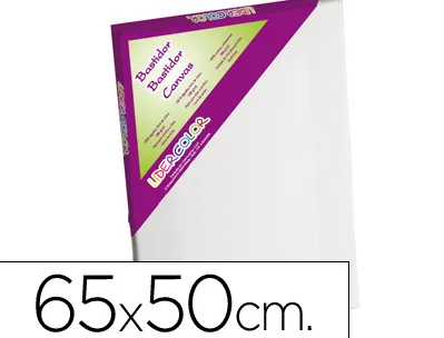 Toile sur chassis liderpapel 15p agraffe au dos 100% coton 1,8x3,8 cm bords en bois 65x50 cm