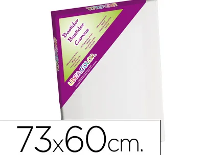 Toile sur chassis liderpapel 20f agraffe au dos 100% coton 1,8x3,8 cm bords en bois 73x60 cm