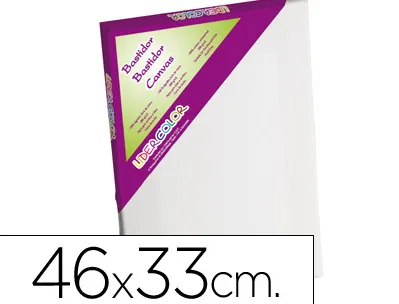 Toile sur chassis liderpapel 8p agraffe au dos 100% coton 1,8x3,8 cm bords en bois 46x33 cm