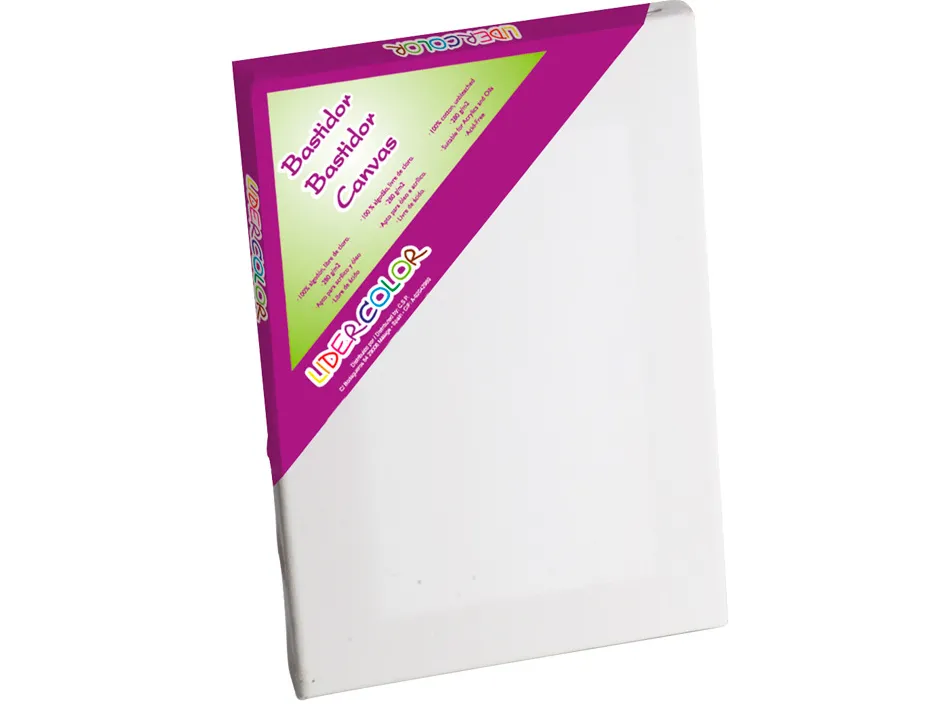 Toile sur chassis liderpapel ap agraffe au dos 100% coton 1,8x3,8 cm bords en bois 33x22 cm