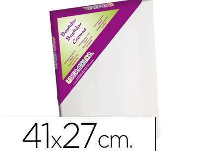Toile sur chassis liderpapel 6p agraffe au dos 100% coton 1,8x3,8 cm bords en bois 41x27 cm