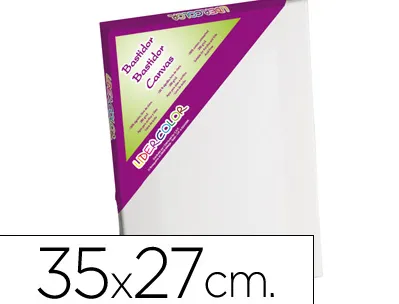 Toile sur chassis liderpapel 5f agraffe au dos 100% coton 1,8x3,8 cm bords en bois 35x27 cm