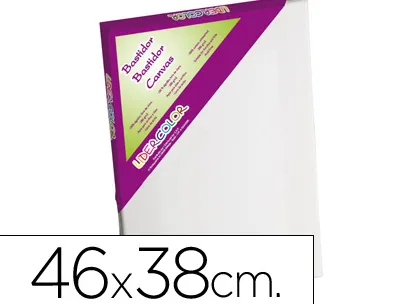 Toile sur chassis liderpapel 8f agraffe au dos 100% coton 1,8x3,8 cm bords en bois 46x38 cm