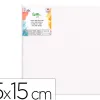 Toile sur chassis liderpapel 1f agrafee au dos 100% coton bords en bois 15x15 cm 280g/m2 certifie