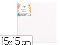 Toile sur chassis liderpapel 1f agrafee au dos 100% coton bords en bois 15x15 cm 280g/m2 certifie