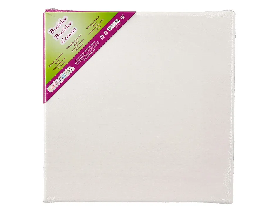 Toile sur chassis liderpapel agraffe au dos 100% coton 12x12 cm
