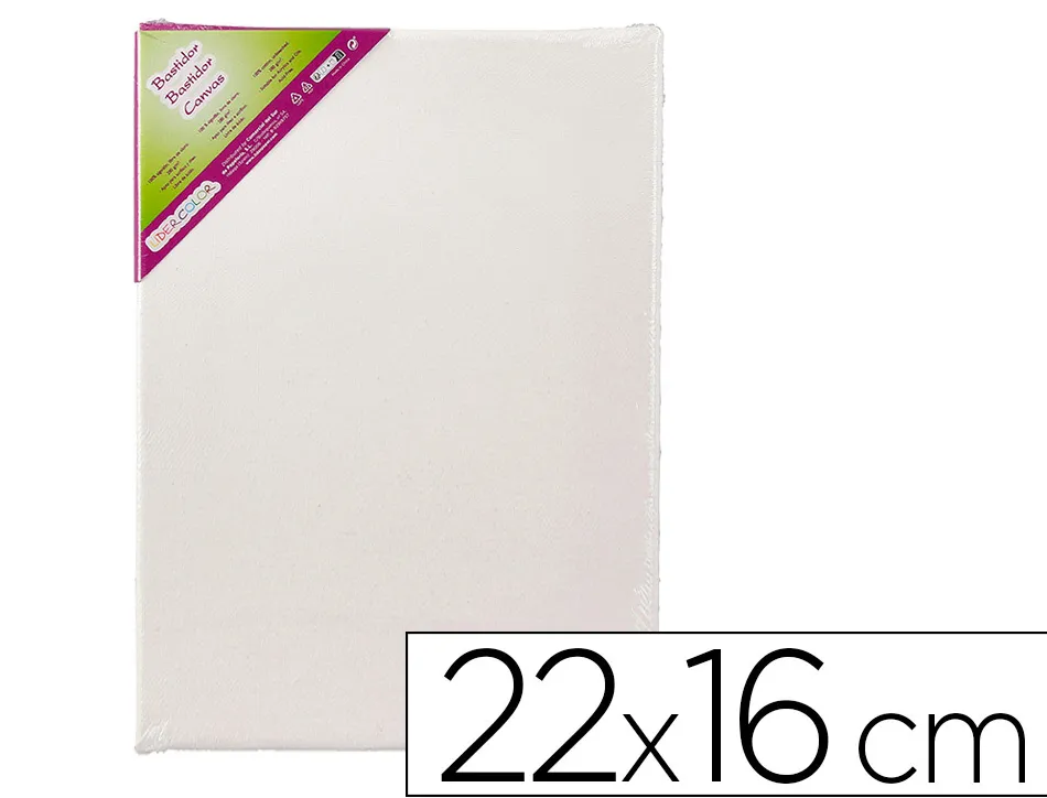 Toile sur chassis liderpapel agraffe au dos 100% coton 22x16 cm