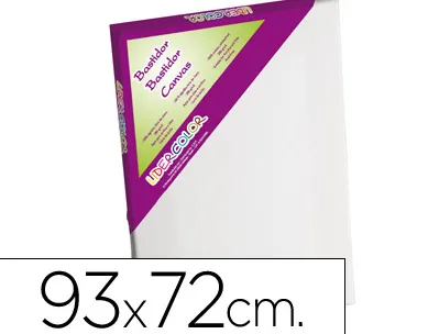 Toile sur chassis liderpapel 30f agraffe au dos 100% coton 1,8x3,8 cm bords en bois 93x72 cm