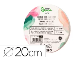 Toile sur chassis rond liderpapel agrafee au dos 100% coton bords en bois 20 cm 280g/m2