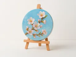Toile sur chassis rond liderpapel agrafee au dos 100% coton bords en bois 20 cm 280g/m2