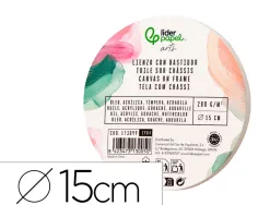 Toile sur chassis rond liderpapel agrafee au dos 100% coton bords en bois 15 cm 280g/m2