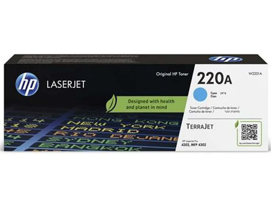 Toner hp original w2201a 220a 1800p coloris cyan