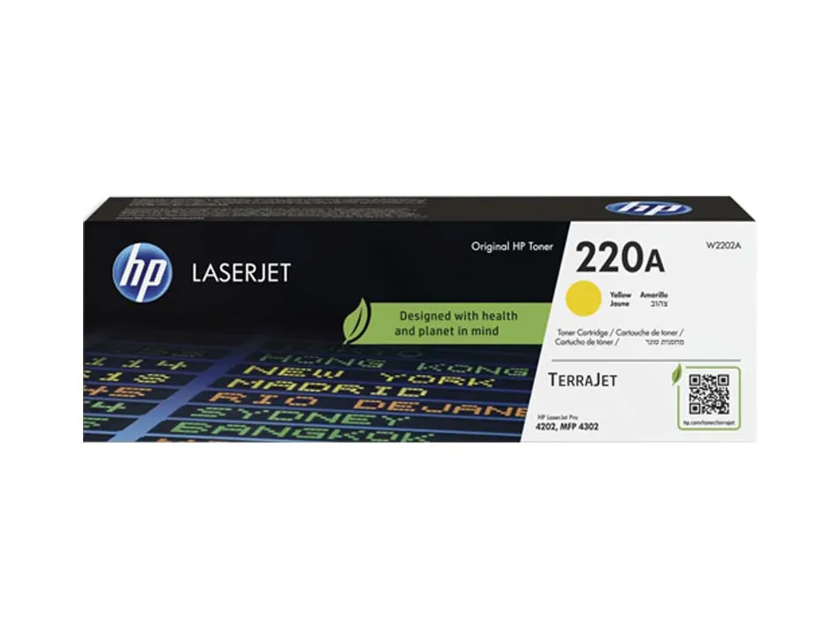 Toner hp original w2202a 220a 1800p coloris jaune