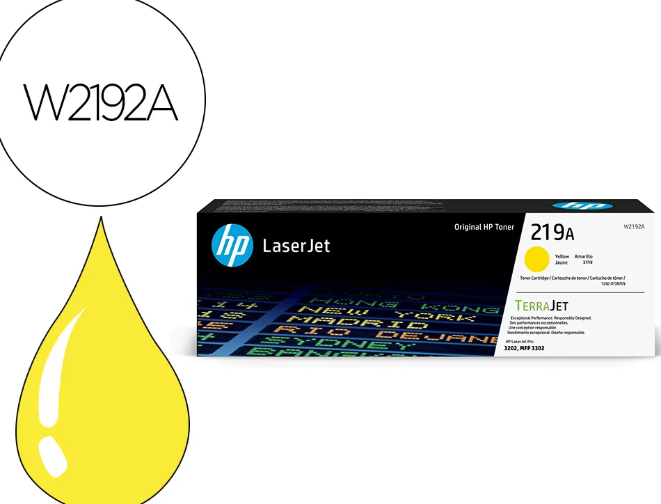 Toner hp original w2192a 219a 1200p coloris jaune