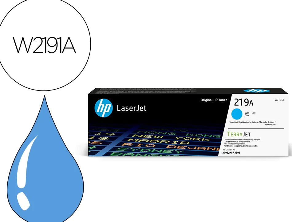 Toner hp original w2190a 219a 1200p coloris cyan
