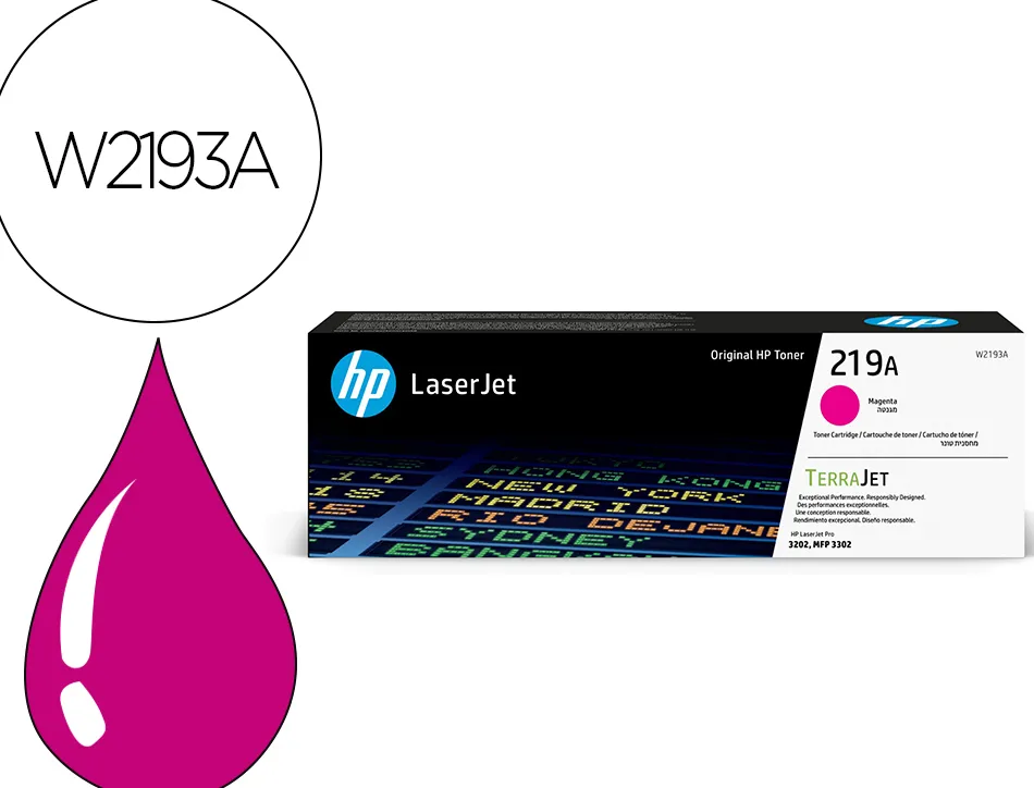 Toner hp original w2193a 219a 1200p coloris magenta
