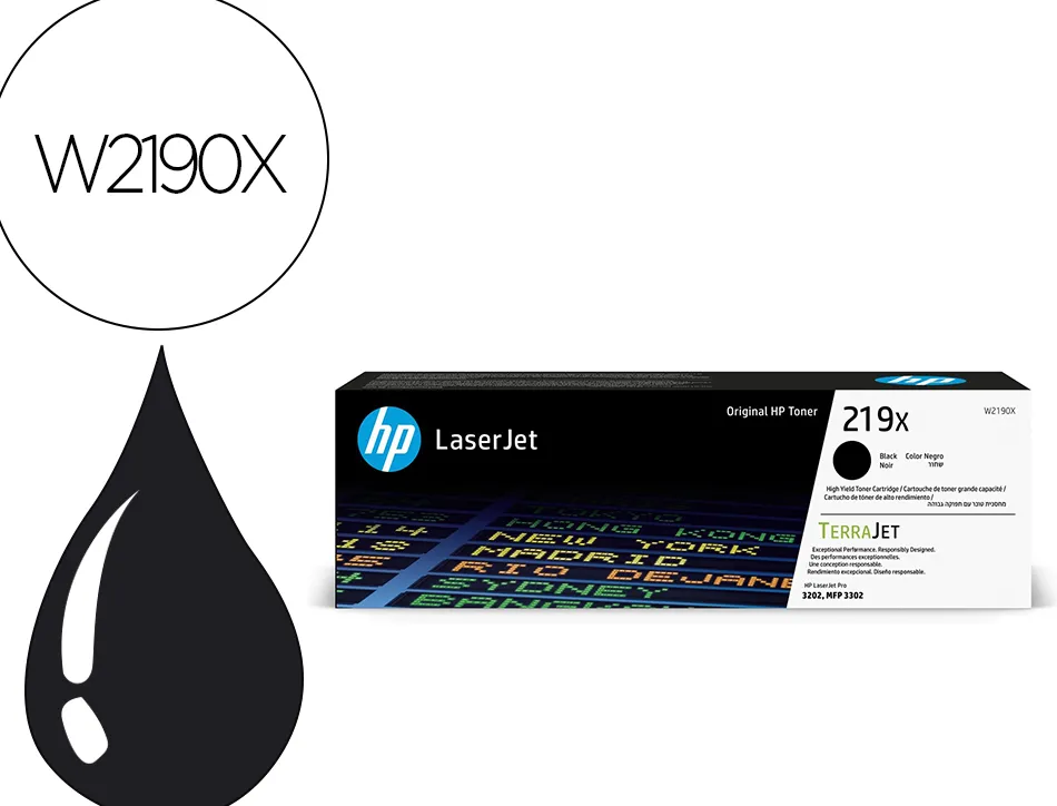Toner hp original w2190x 219x haute capacite 3200p coloris noir