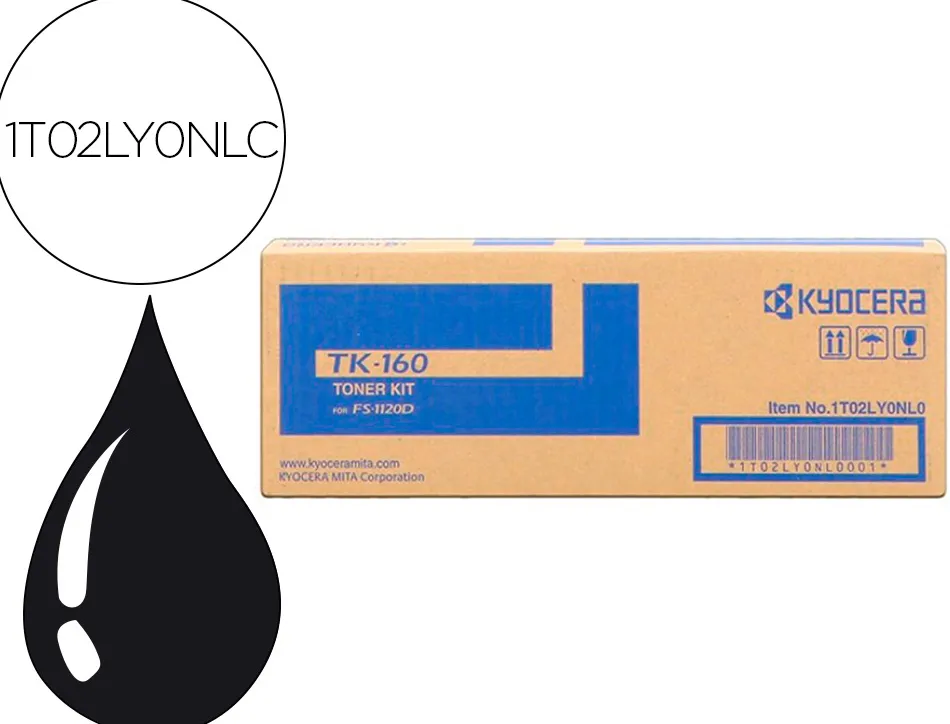 Toner kyocera -mita fs-1120d / 1120dná noir tk-160