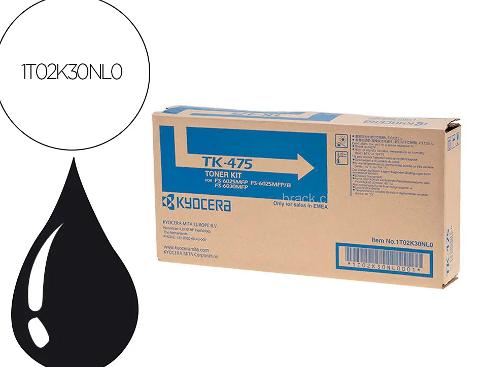 Toner kyocera -mitaá laser noir tk475 15.000 pages á fs6025/6030mfp fs-6525/6530