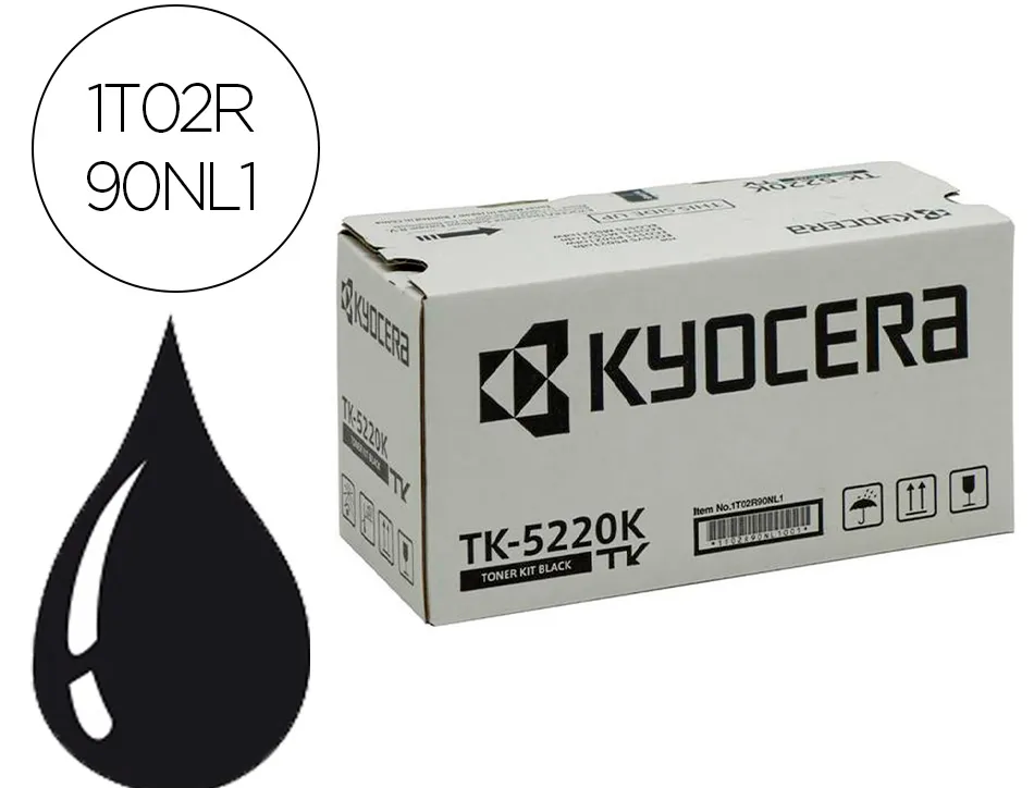 Toner kyoceraá mita tk-5220káecosys m5521cdw, ecosys m5521cdn noir 1200 pag
