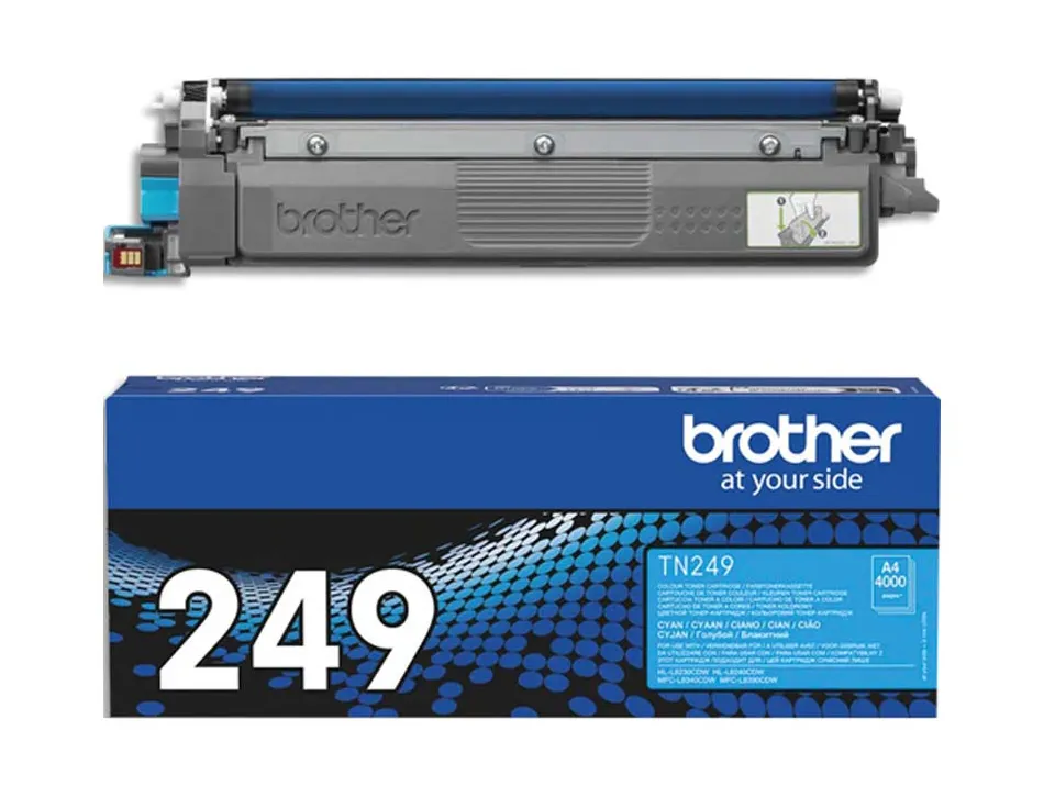 Toner laser brother tn249c haute capacite 4000p coloris cyan