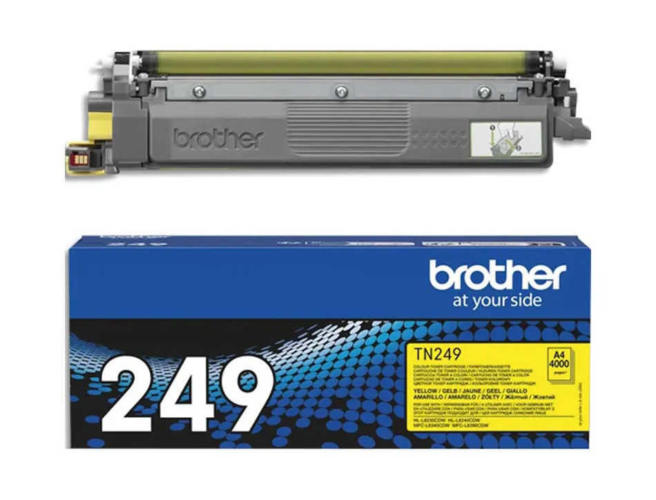 Toner laser brother tn249y haute capacite 4000p coloris jaune