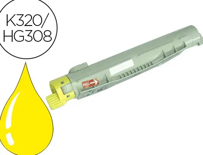 Toner laser dell k7320/hg308 couleur jaune 8000p