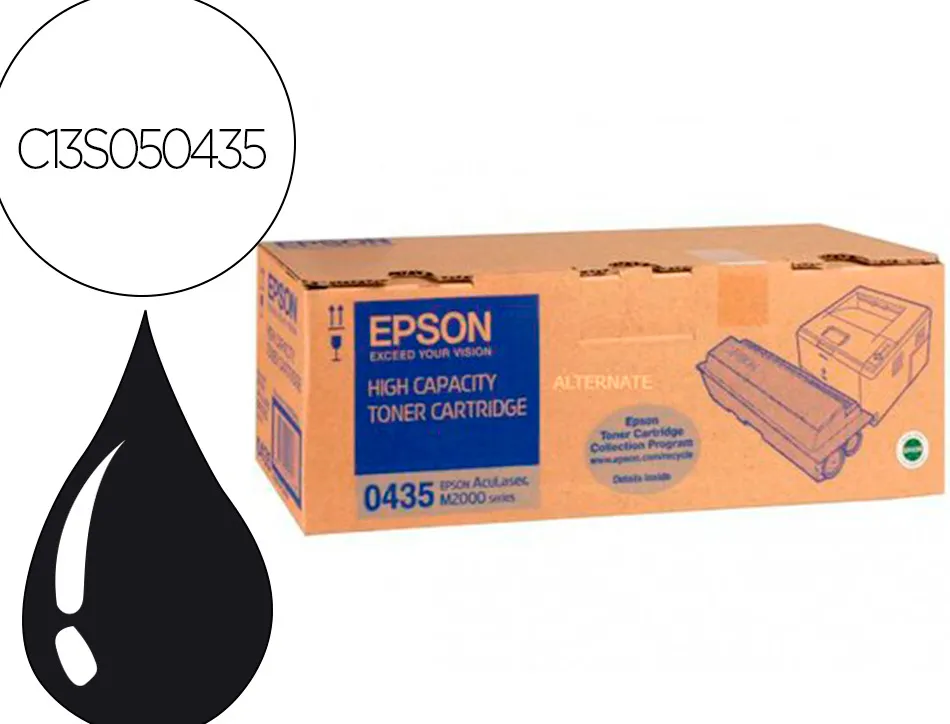 Toner laser epson s050435 c13s050435 couleur noir haute capacité 8000p