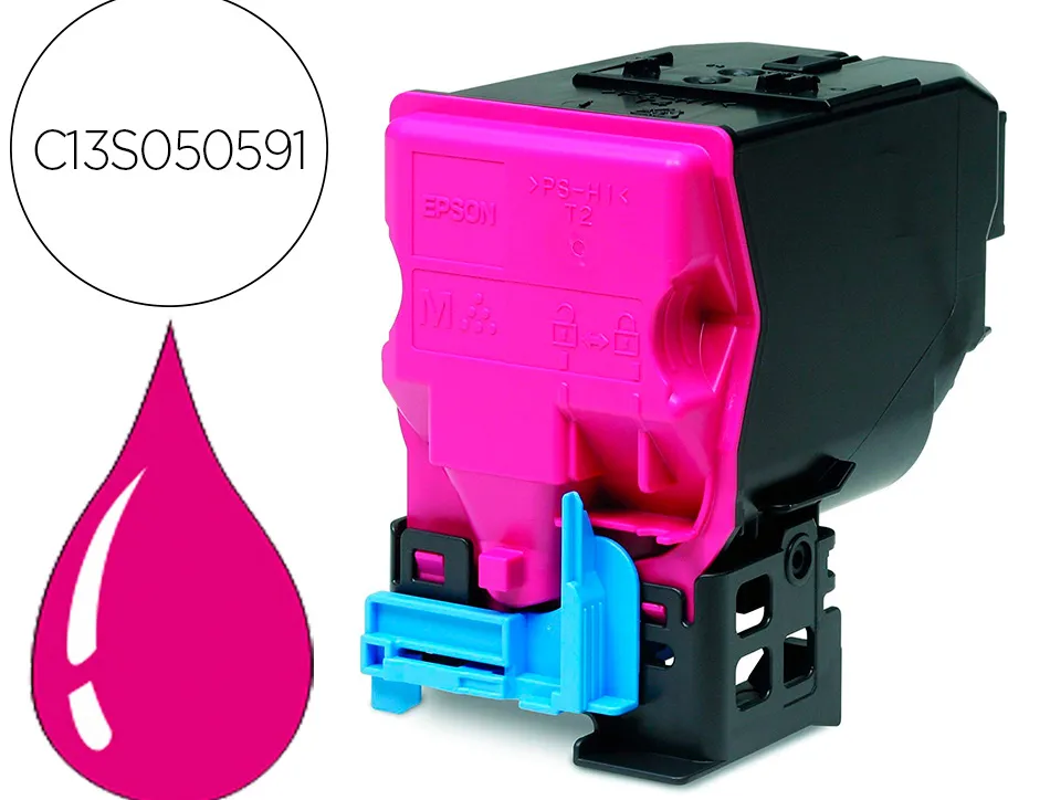 Toner laser epson s050591 c13s050591 couleur magenta 6000p