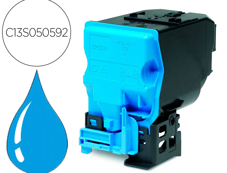 Toner laser epson s050592 c13s050592 couleur cyan 6000p