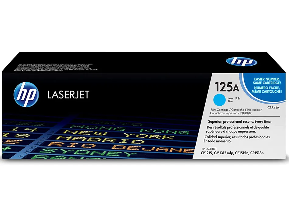 Toner laser hp 125a cb541a pour color laserjet cm1312/cp1205/1210/1215/1510/1515/n/1518 couleur cyan 1400p