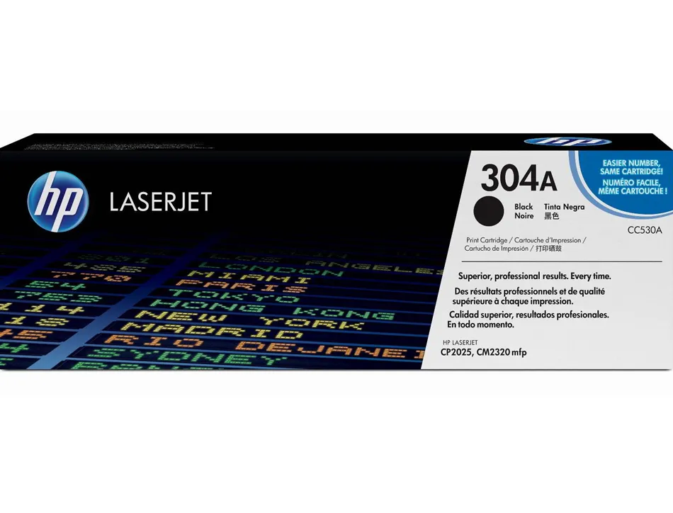 Toner laser hp 304a cc530a pour color laserjet cm2320mfp/cp2025 couleur noir 3500p
