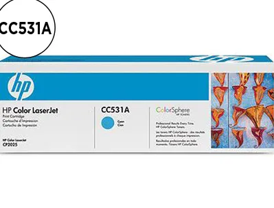 Toner laser hp 304a cc531a pour color laserjet cm2320mfp/cp2025 couleur cyan 2800p