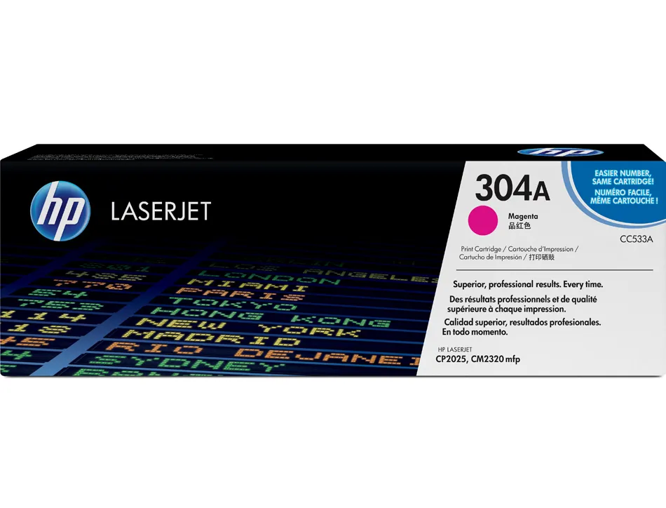 Toner laser hp 304a cc533a pour color laserjet cm2320mfp/cp2025 couleur magenta 2800p