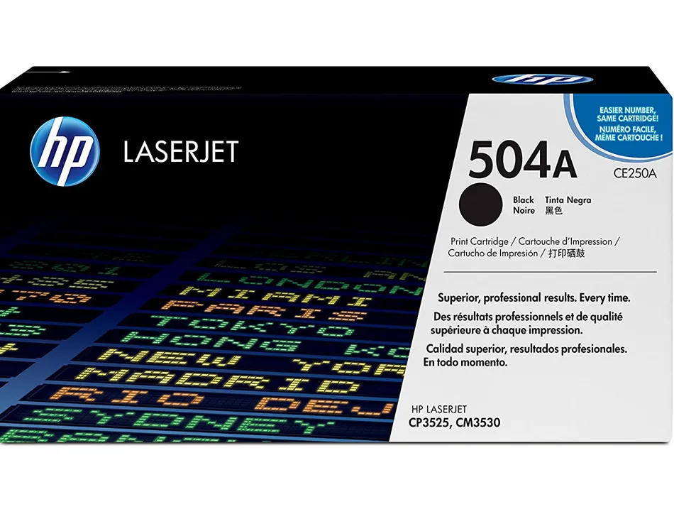 Toner laser hp 504a ce250a couleur noir 5000p