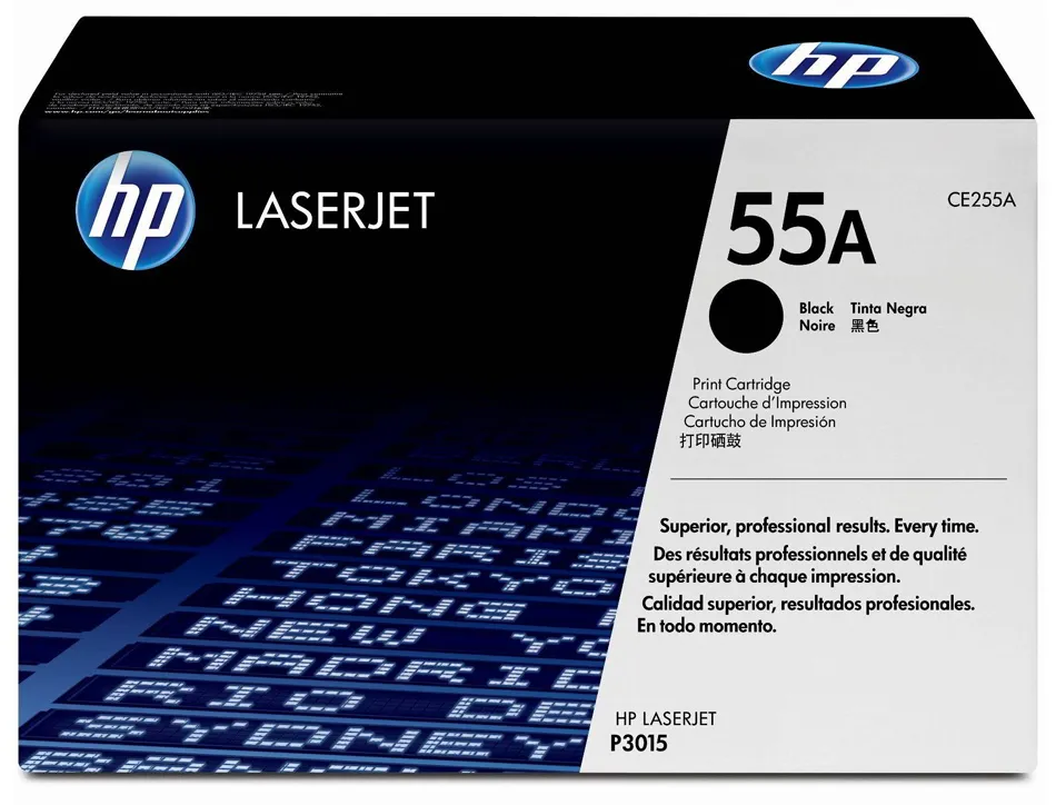 Toner laser hp 55a ce255a pour laserjet entreprise p3015/d/dn/n/x couleur noir 6000p