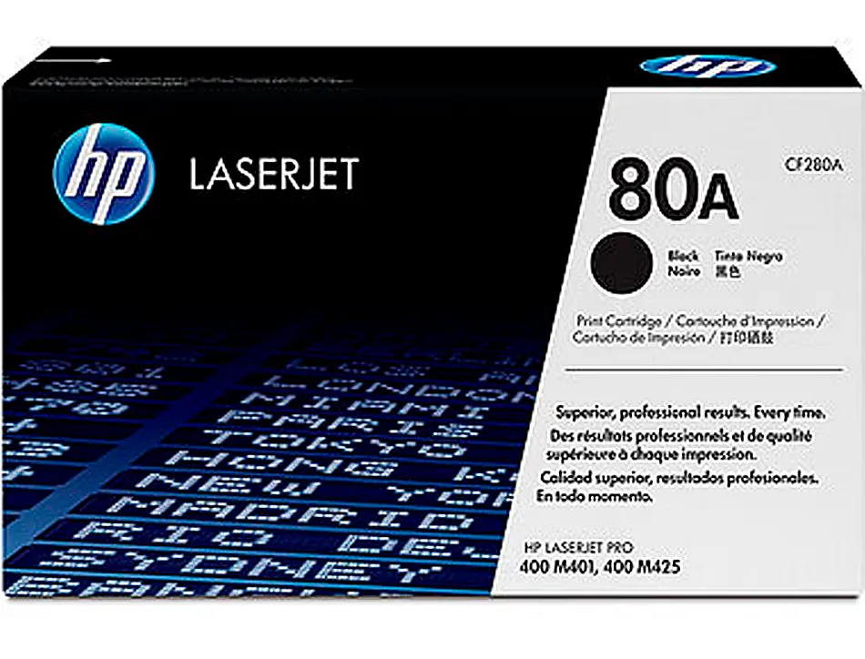 Toner laser hp 80a cf280a pour laserjet pro 400m401/400m425 couleur noir 2700p