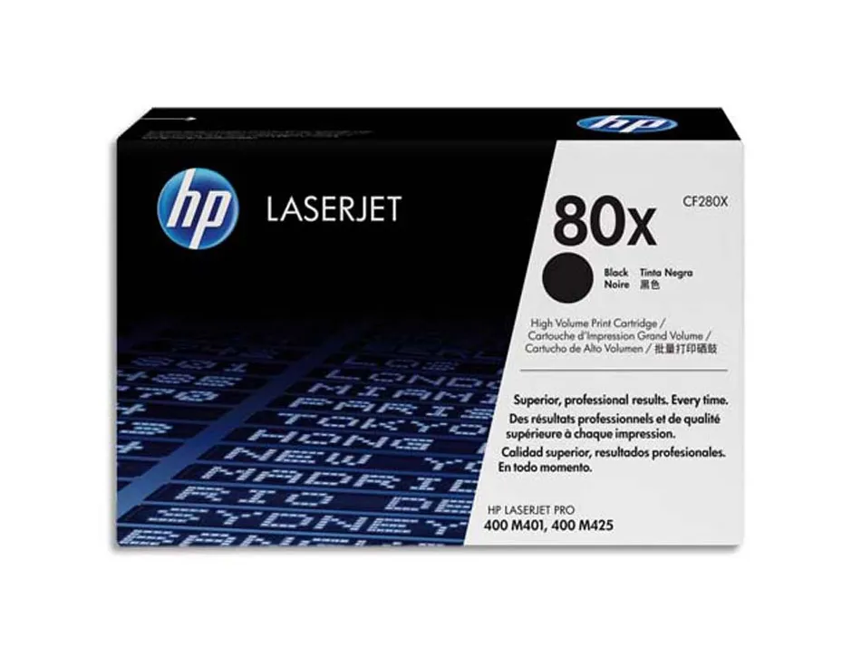 Toner laser hp 80a cf280x pour laserjet pro 400m401/400m425 couleur noir 6900p