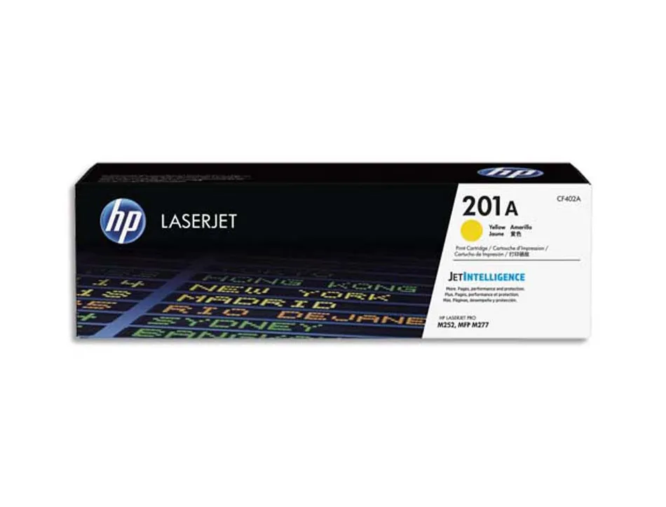Toner laser hp 201a pour laserjet pro mfp m277/m274/m252 couleur jaune 1400p
