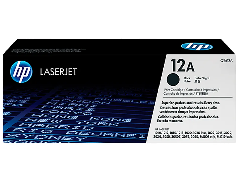 Toner laser hp 12a q2612a pour laserjet 1010/1012/1015/1018/1020/1022/3015/3020/3030 couleur noir 2000p
