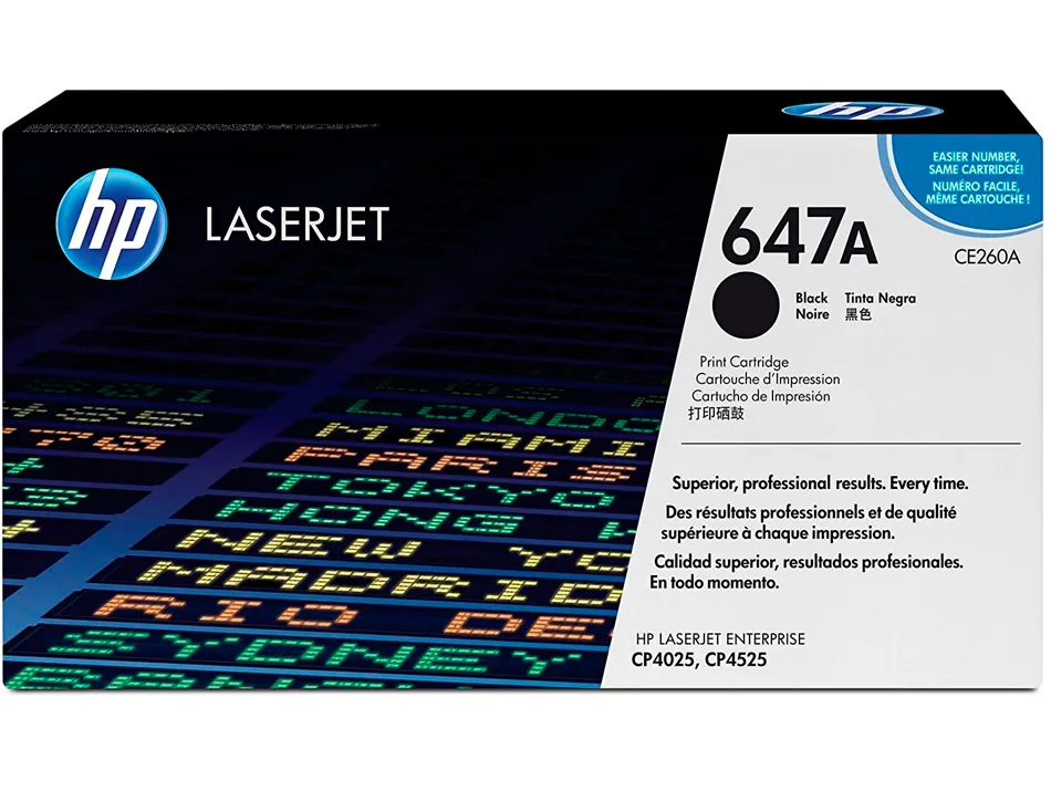 Toner laser hp ce260a couleur noir 8500p